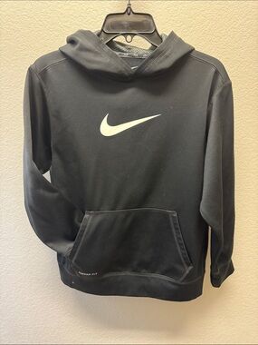 Nike Black Hoodie with White Swoosh Logo